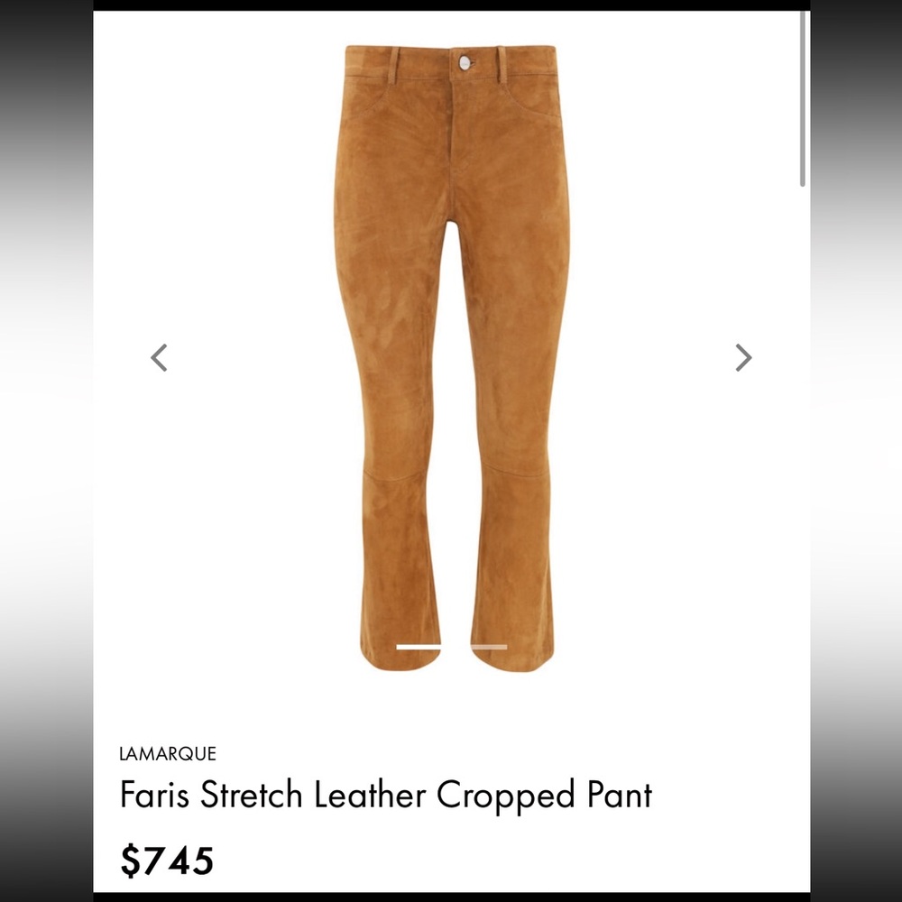 LAMARQUE Faris 6 Brown Flared Suede Pants